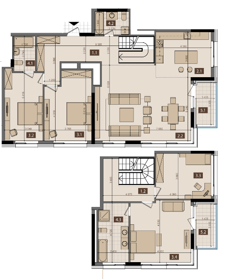 Дворівнева 186.6 м² в ЖК Tetris Hall від 149 250 грн/м², Київ