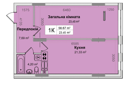 1-комнатная 56.67 м² в ЖК Ривьера от 24 300 грн/м², Киев