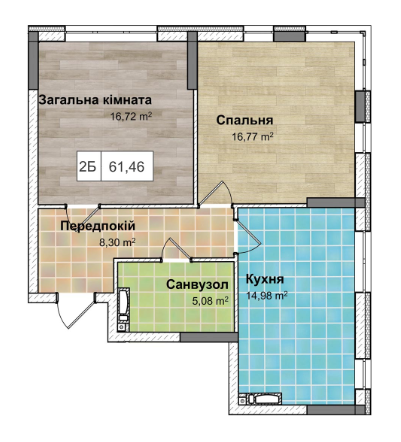 2-кімнатна 61.46 м² в ЖК Рів'єра від 23 000 грн/м², Київ