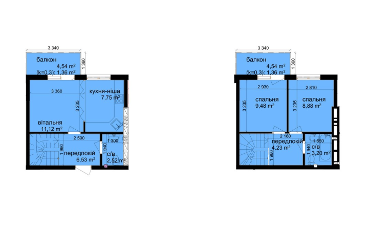 3-комнатная 56.43 м² в ЖК Кришталевi джерела от 22 750 грн/м², Киев