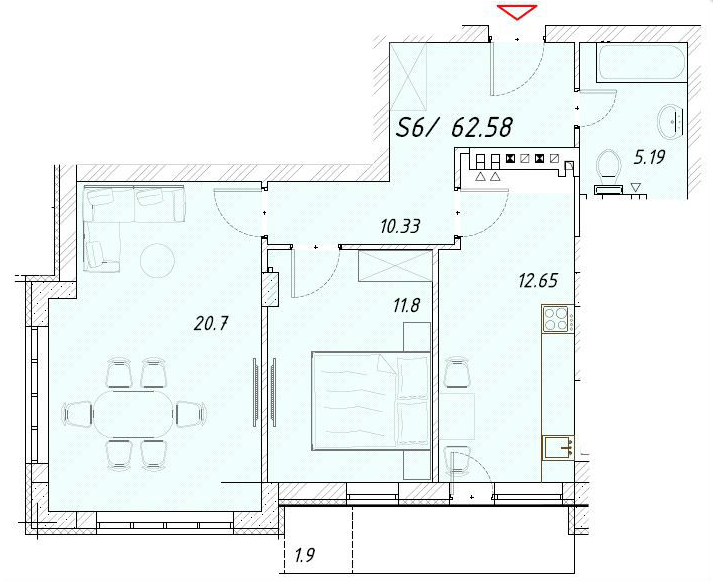 2-кімнатна 62.58 м² в ЖК Цитадель від 15 550 грн/м², м. Білгород-Дністровський