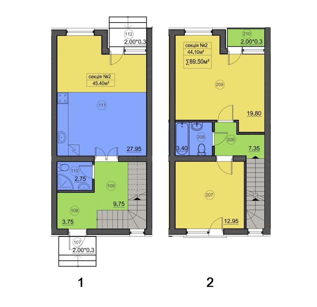 Таунхаус 90 м² в КМ Лесное-2 від забудовника, смт Гостомель