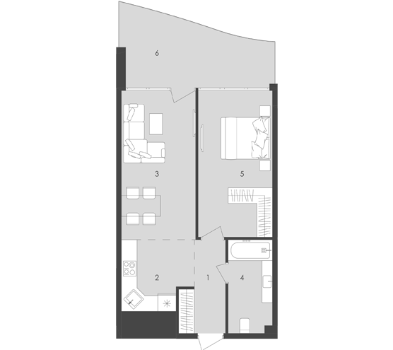 1-комнатная 55.14 м² в  Aura Apart от 30 500 грн/м², Одесса