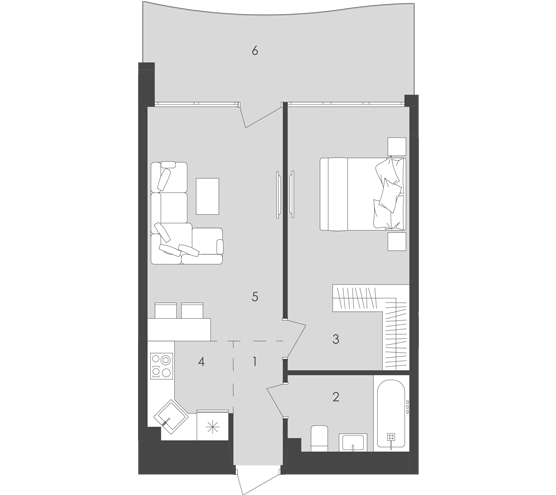 1-кімнатна 47.29 м² в  Aura Apart від 30 150 грн/м², Одеса