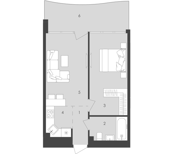 1-комнатная 47.29 м² в  Aura Apart от 30 150 грн/м², Одесса