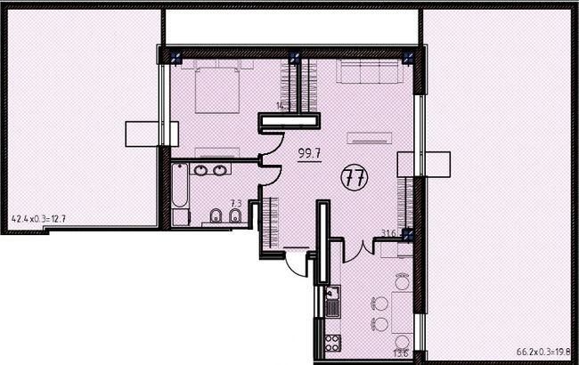 2-комнатная 99.7 м² в КД Пространство на Кузнечной от 35 450 грн/м², Одесса