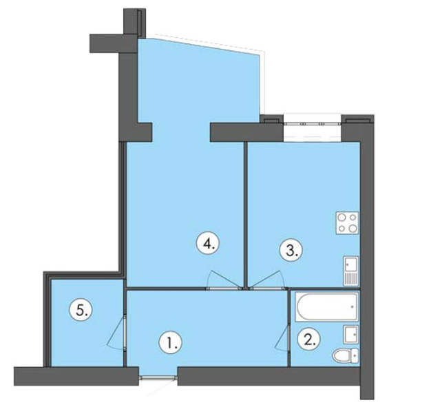 1-кімнатна 48.74 м² в ЖК Парус від 16 300 грн/м², м. Чорноморск