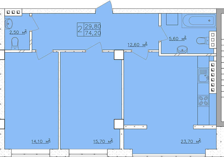 Офис 74.2 м² в ЖК Club Marine от 17 922 грн/м², Одесса