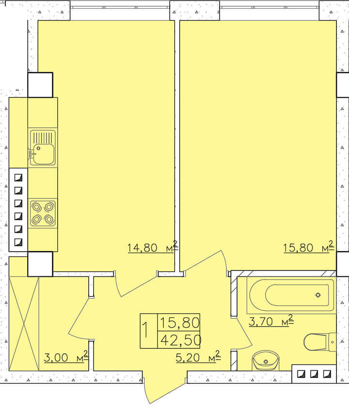 Офис 42.5 м² в ЖК Club Marine от застройщика, Одесса