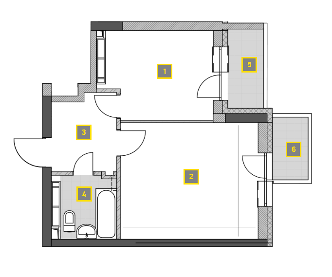 1-кімнатна 42.2 м² в ЖК Campus від 25 020 грн/м², Київ