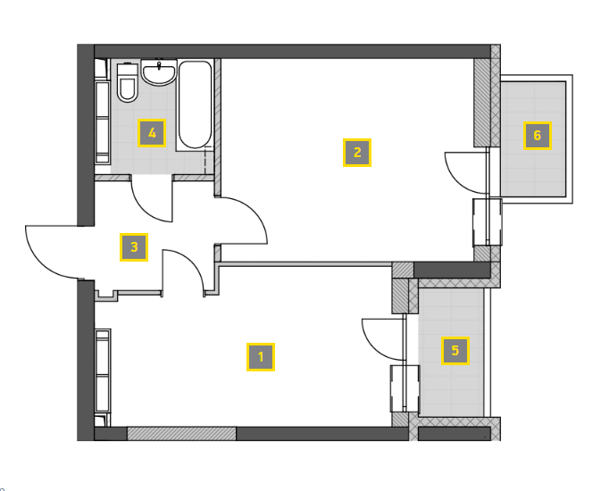 1-комнатная 43.32 м² в ЖК Campus от 25 020 грн/м², Киев