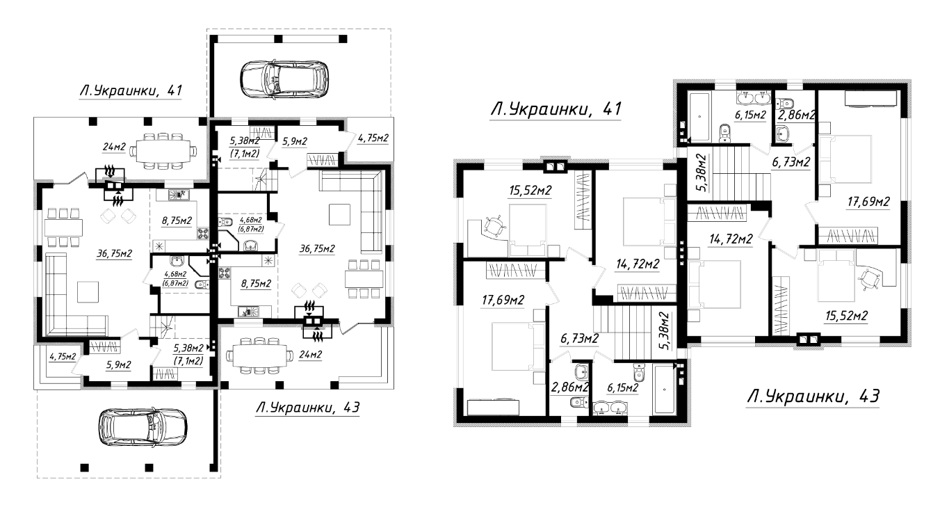 Дуплекс 135 м² в Дуплексы White Villages от застройщика, с. Иванковичи