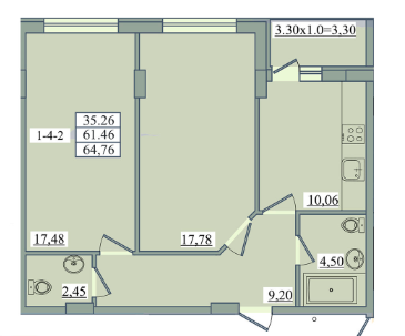 2-кімнатна 64.76 м² в ЖК Platinum Residence від 26 900 грн/м², Одеса