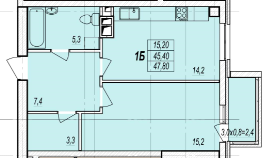 1-комнатная 47.8 м² в ЖК Дмитриевский от 15 850 грн/м², Одесса