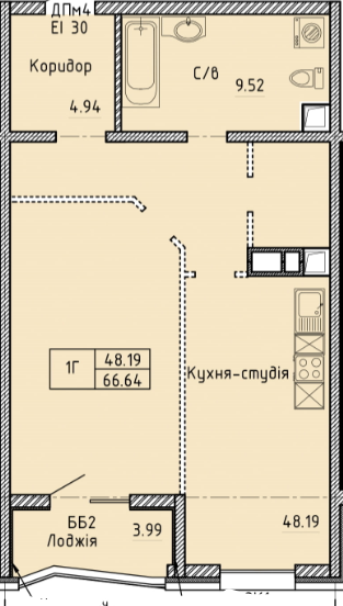 1-комнатная 65.66 м² в Комплекс апартаментов Олимпийский от 33 100 грн/м², Одесса