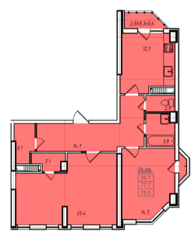 2-комнатная 78.5 м² в ЖК Романовский от 13 090 грн/м², Одесса