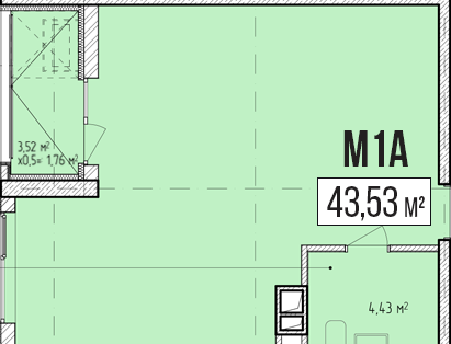 Офис 43.53 м² в ЖК Modern от застройщика, Одесса