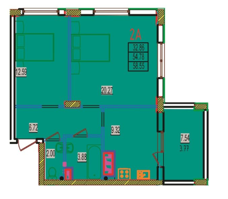 2-комнатная 64.26 м² в ЖК RosenTal от 13 600 грн/м², с. Лиманка