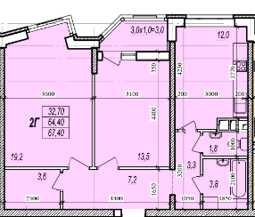 2-комнатная 67.4 м² в ЖК Прохоровский квартал от 19 250 грн/м², Одесса