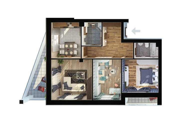 3-комнатная 85.4 м² в ЖК Парк Фонтанов от 19 550 грн/м², с. Фонтанка