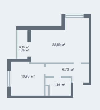 1-комнатная 45.49 м² в ЖК Новосел от 16 950 грн/м², с. Молодежное