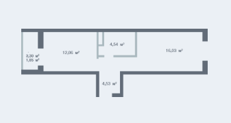 1-кімнатна 38.81 м² в ЖК Новосел від 12 000 грн/м², с. Молодіжне