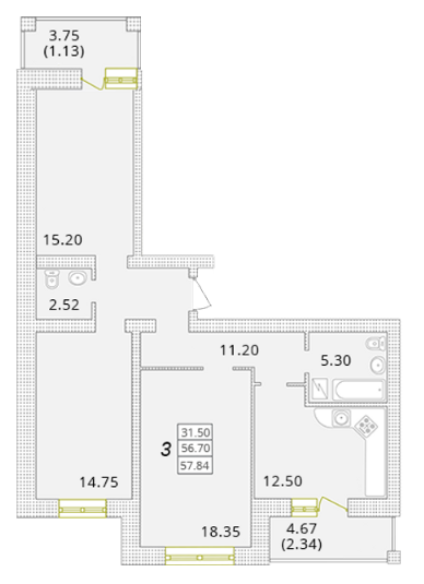 3-кімнатна 83.29 м² в ЖК Парк Совіньон від 18 600 грн/м², смт Таїрове