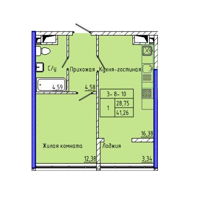 1-комнатная 41.26 м² в ЖК Сорок пятая жемчужина от 27 750 грн/м², Одесса