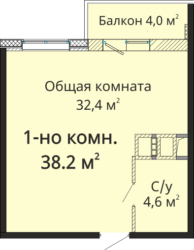 1-кімнатна 38.2 м² в ЖК Михайлівське містечко від 21 000 грн/м², Одеса