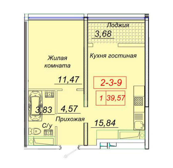 1-кімнатна 39.57 м² в ЖК Сорок четверта перлина від 23 400 грн/м², Одеса