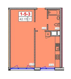 1-комнатная 42.15 м² в ЖК Сорок шестая жемчужина от 15 250 грн/м², Одесса