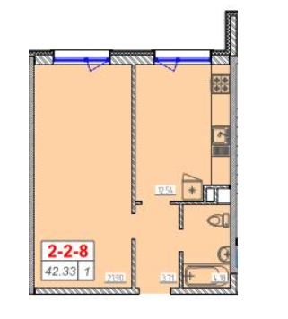 1-комнатная 42.33 м² в ЖК Сорок шестая жемчужина от 15 250 грн/м², Одесса