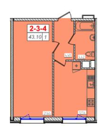 1-комнатная 43.1 м² в ЖК Сорок шестая жемчужина от 15 250 грн/м², Одесса