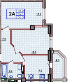 2-кімнатна 53.3 м² в ЖК Хвиля від 16 850 грн/м², Одеса