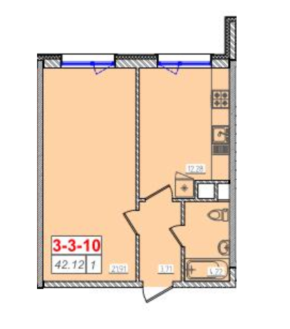 1-кімнатна 42.12 м² в ЖК Сорок шоста перлина від 15 250 грн/м², Одеса