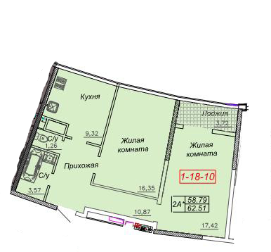 2-кімнатна 62.51 м² в ЖК Двадцять сьома перлина від 24 950 грн/м², Одеса