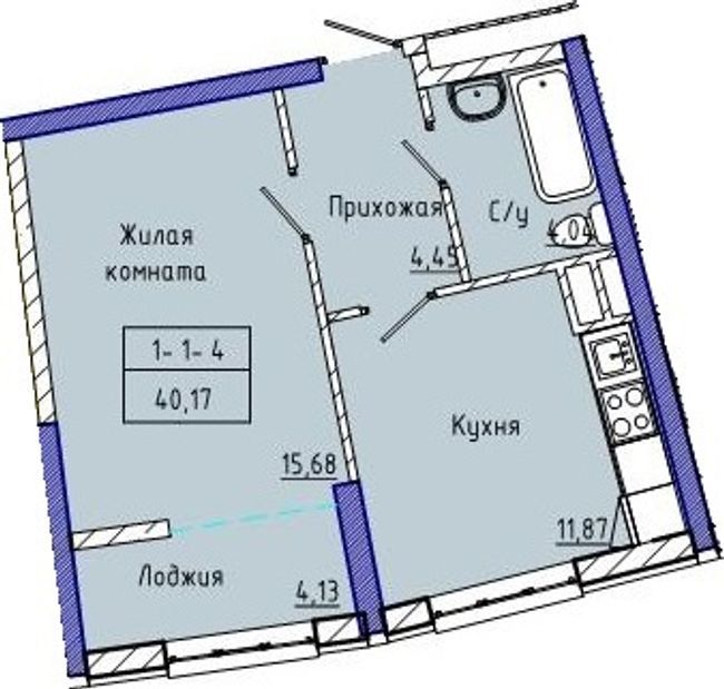 1-кімнатна 40.17 м² в ЖК Сорок восьма перлина від 25 500 грн/м², Одеса