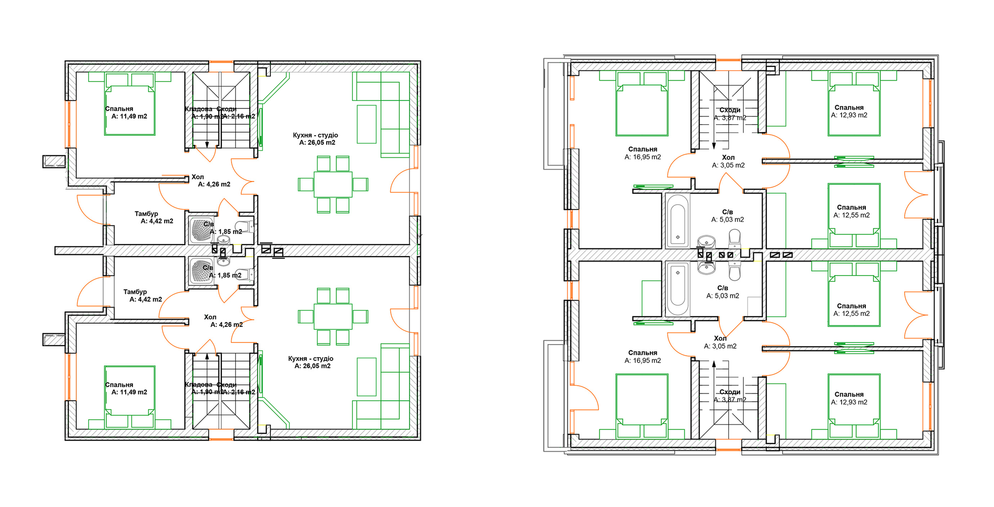 Дуплекс 2.8 сотки в Дуплекси Grand Residence 2 від забудовника, с. Гатне