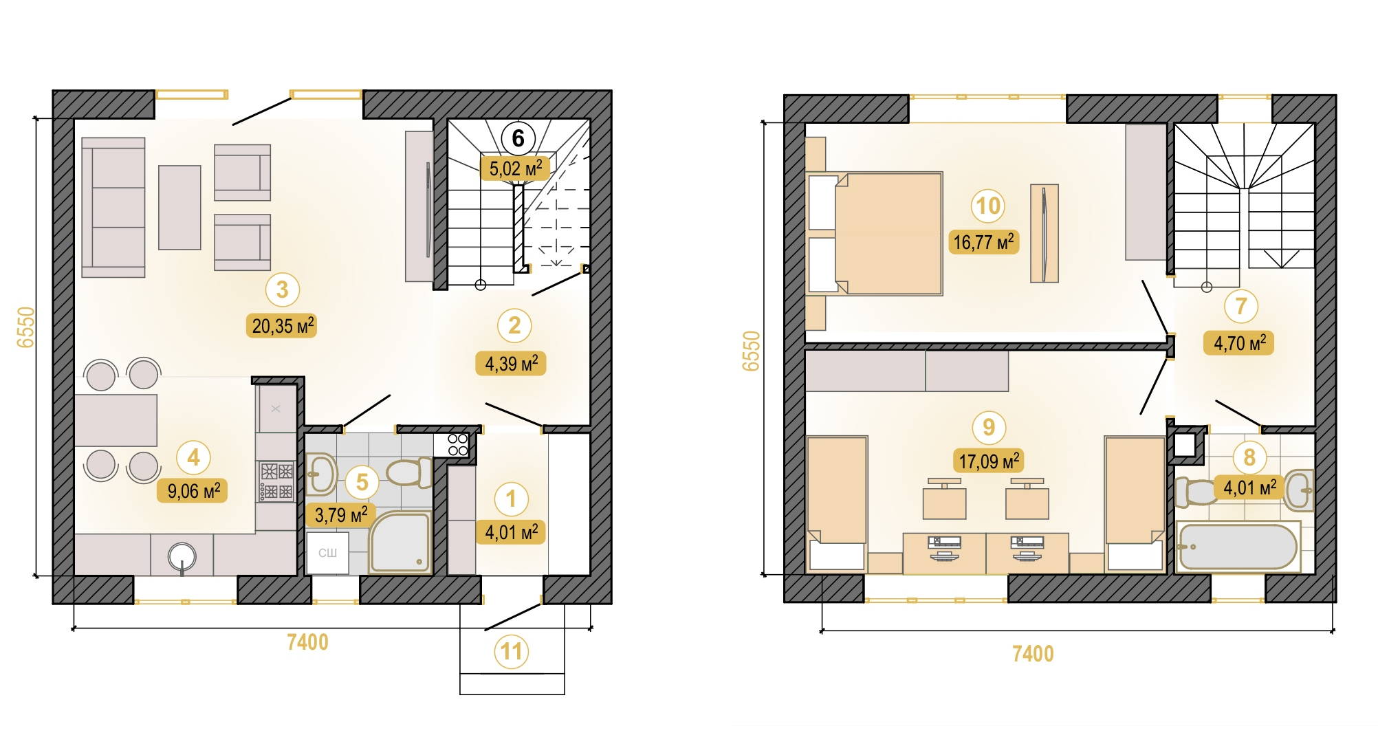 Таунхаус 92 м² в Таунхаусы Каскад от 11 848 грн/м², с. Иванковичи