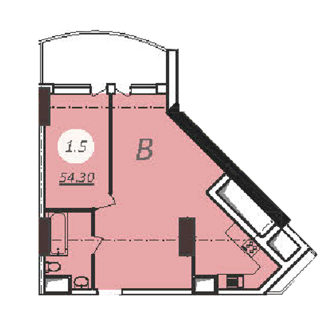 1-кімнатна 54.3 м² в ЖК Emporium Tower від 64 500 грн/м², Одеса