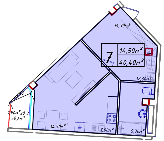 1-комнатная 40.4 м² в ЖК Graf у моря от 42 600 грн/м², Одесса