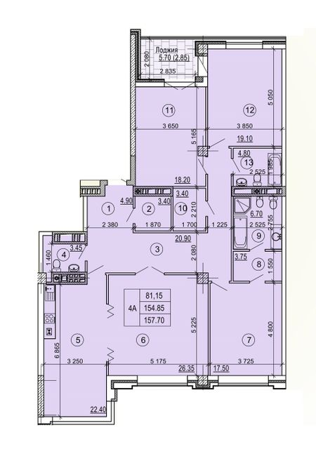 4-комнатная 157.7 м² в ЖК Nodus от 47 850 грн/м², Харьков