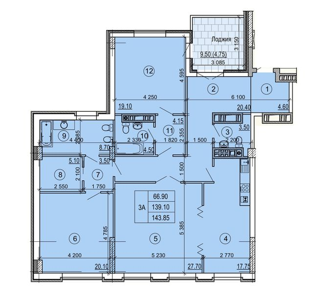 3-кімнатна 143.85 м² в ЖК Nodus від 57 900 грн/м², Харків