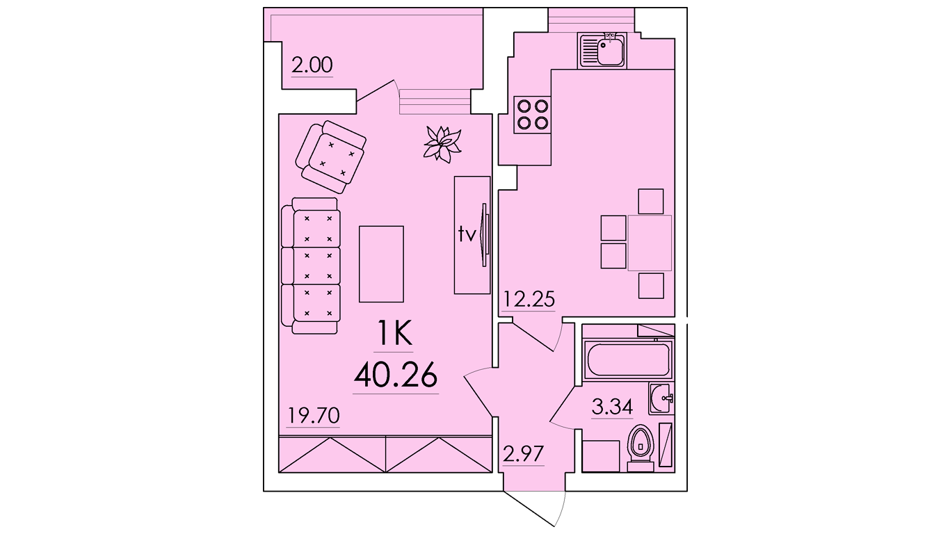 1-кімнатна 40.26 м² в ЖК Eco Solaris від 16 100 грн/м², с. Крижанівка