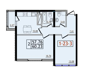 2-кімнатна 60.23 м² в ЖК Сорок сьома перлина від 18 750 грн/м², с. Крижанівка