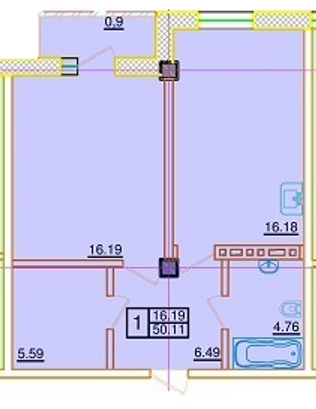 1-комнатная 50.11 м² в КД Пушкинский от 44 000 грн/м², Одесса