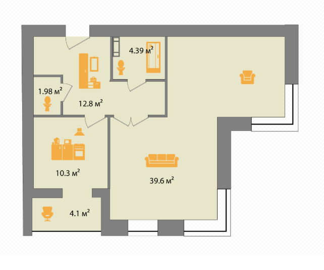 2-комнатная 77.3 м² в ЖК Дом на Титова от 16 000 грн/м², Днепр