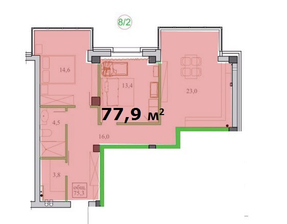 2-кімнатна 77.9 м² в ЖК на вул. Шевченко, 25 від 27 950 грн/м², Дніпро