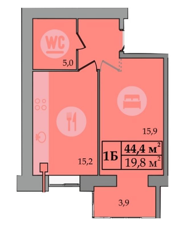 1-комнатная 44.4 м² в ЖК SokolovSky от 15 000 грн/м², Днепр