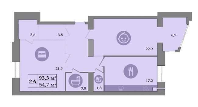 2-кімнатна 93.3 м² в ЖК SokolovSky від забудовника, Дніпро